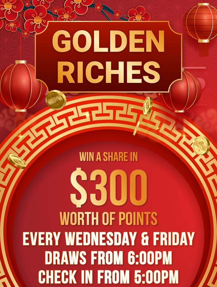 Featured image for “Golden Riches Kiosk Game: Win Points Every Wednesday & Friday at Club Evans”