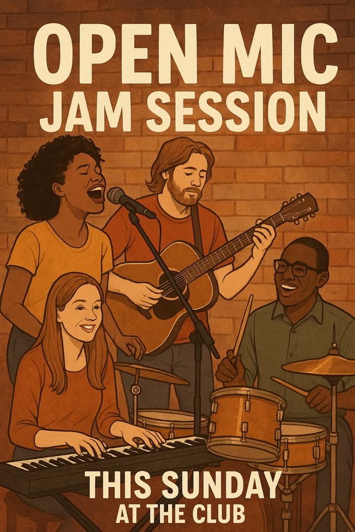Featured image for “Sunday Open Mic Jam Session at Club Evans: Music, Fun & Great Vibes”