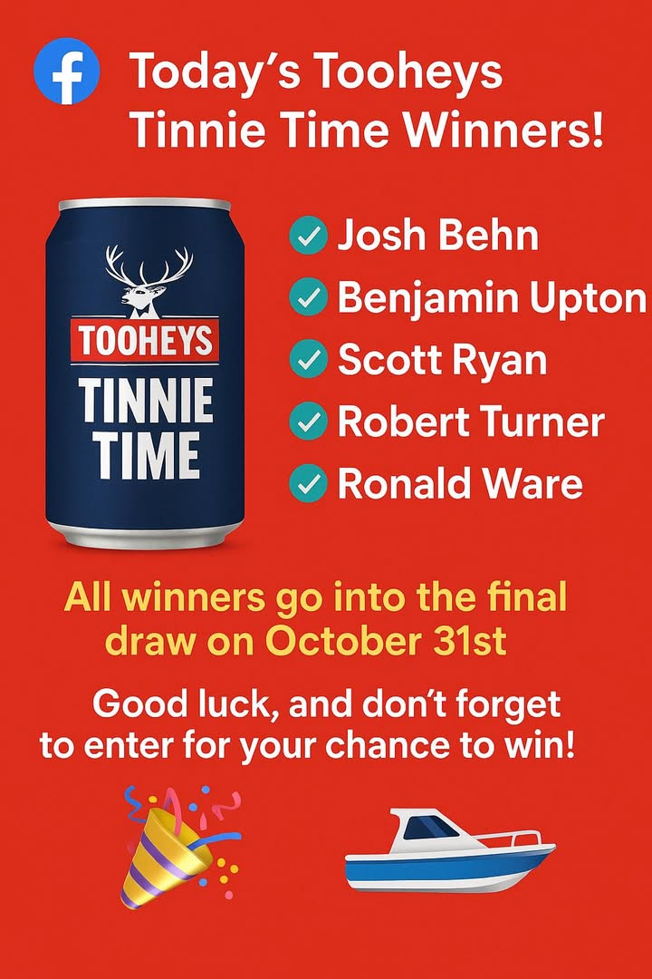 Featured image for “Final Draw Winners Announced: Tooheys Tinnie Time at Club Evans”