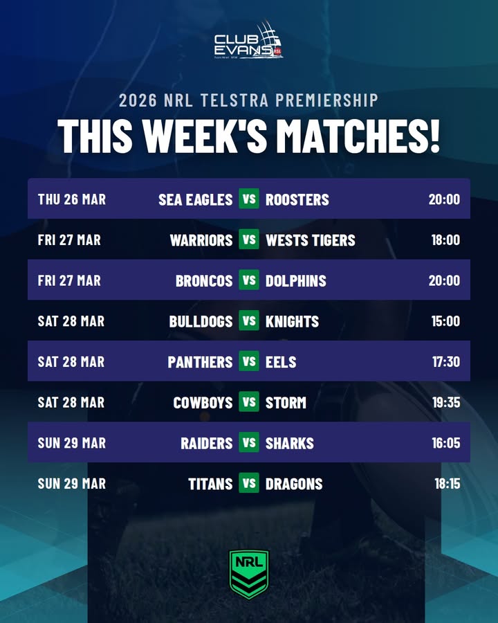 Featured image for “NRL Live at Club Evans This Week”
