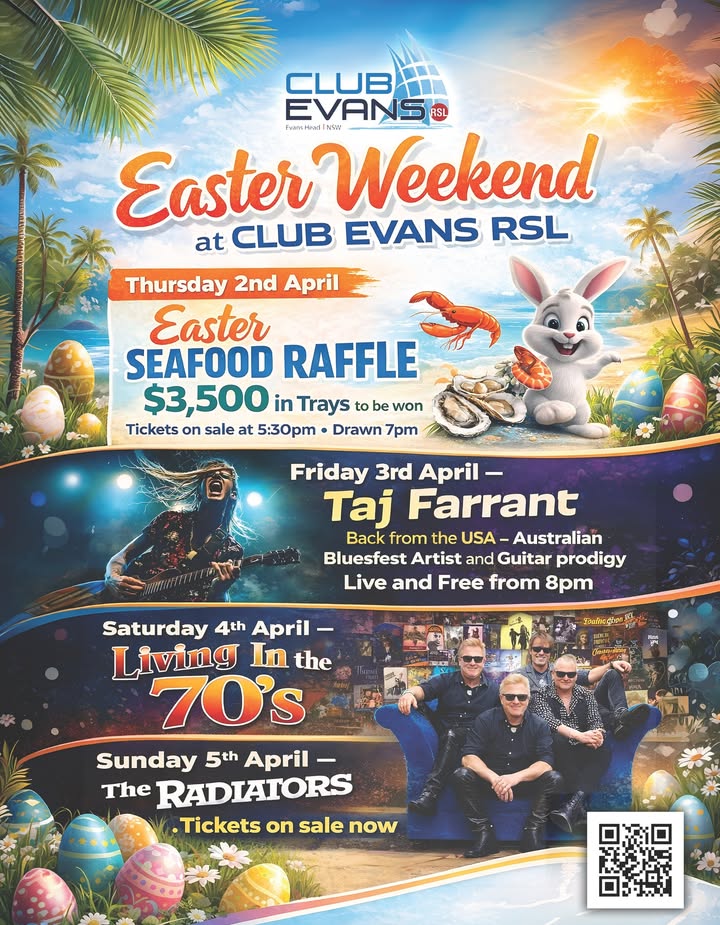 Featured image for “Easter Weekend at Club Evans RSL”