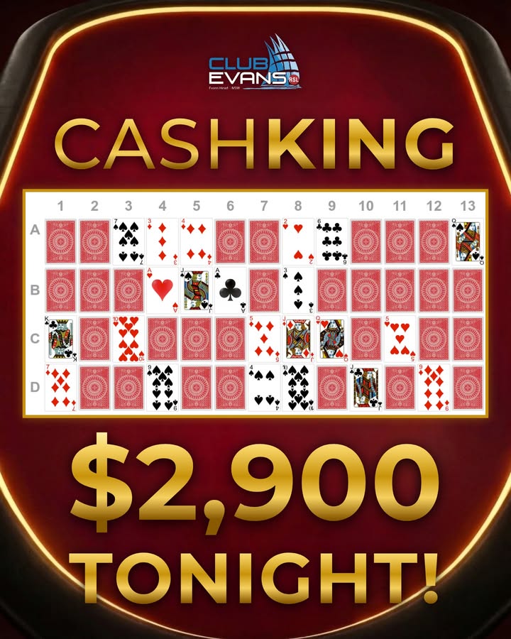 Featured image for “CashKing $2,900 Jackpot Tonight at Club Evans”