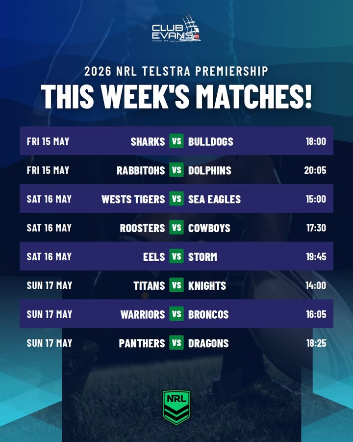 Featured image for “NRL Action This Week at Club Evans”
