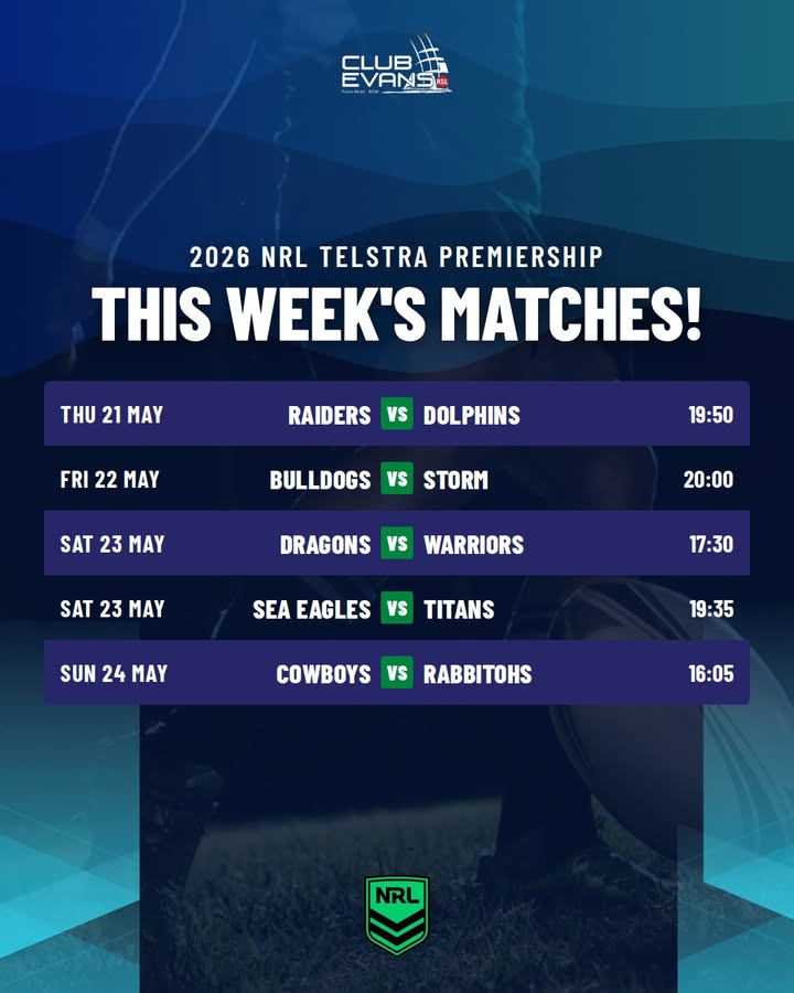 Featured image for “NRL Action This Week at Club Evans”