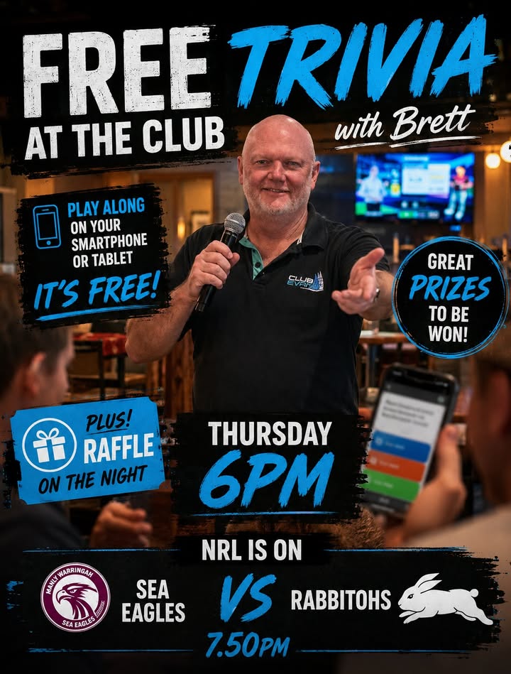 Featured image for “Free Thursday Trivia and NRL at Club Evans”