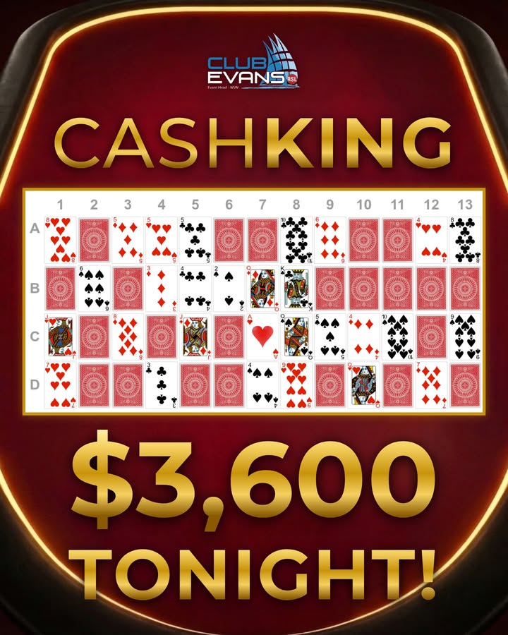 Featured image for “CashKing $3,600 Jackpot Tonight at Club Evans”