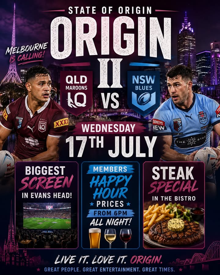 Featured image for “State of Origin II Live at Club Evans”