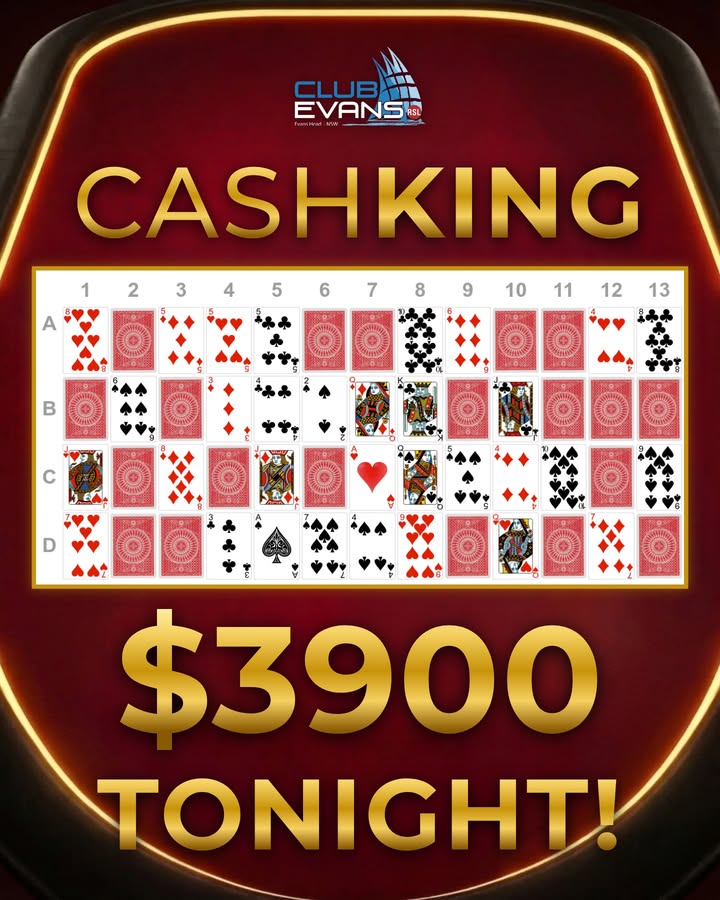 Featured image for “Cash King $3900 Tonight at Club Evans”