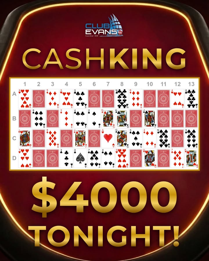 Featured image for “Cash King Jackpot Hits $4,000 Tonight at Club Evans”