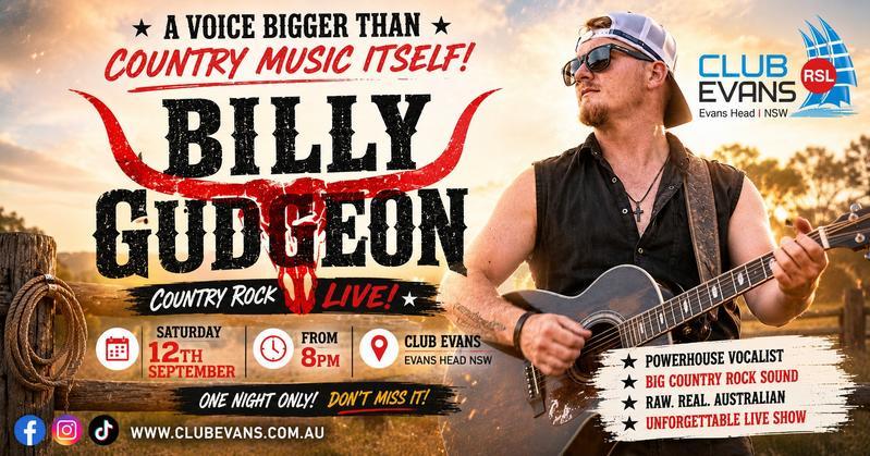 Featured image for “Billy Gudgeon at Club Evans RSL!”