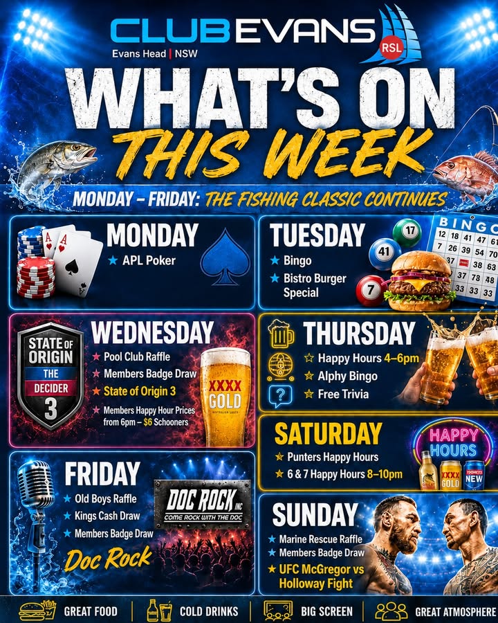 Featured image for “What’s On This Week at Club Evans RSL”