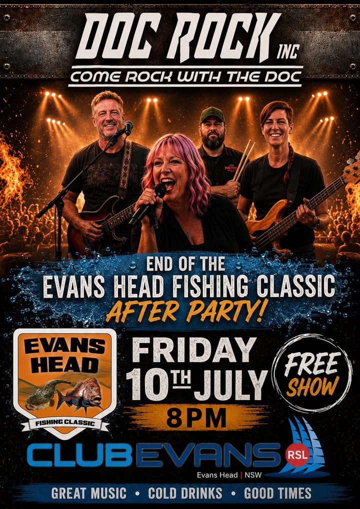 Featured image for “Fishing Classic After Party with Doc Rock Inc. at Club Evans RSL”