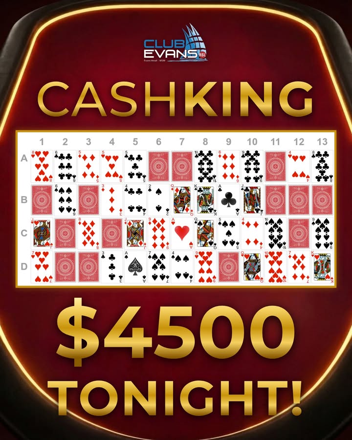 Featured image for “$4,500 CashKing Jackpot Tonight at Club Evans RSL”