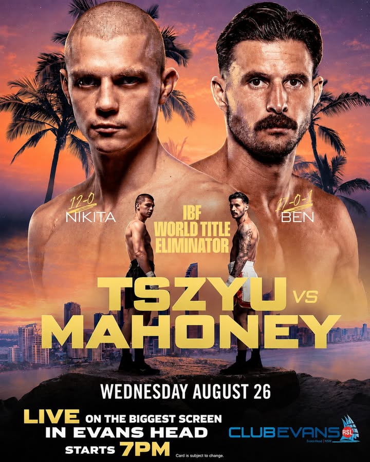 Featured image for “Fight Night Live: Tszyu vs Mahoney at Club Evans RSL”