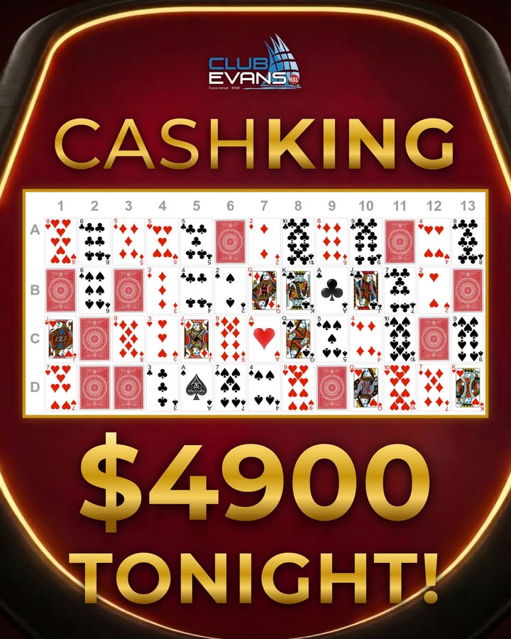 Featured image for “$4,900 CashKing Jackpot Tonight at Club Evans RSL”