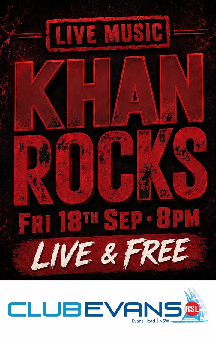 Featured image for “Live Music All Weekend at Club Evans RSL Evans Head”