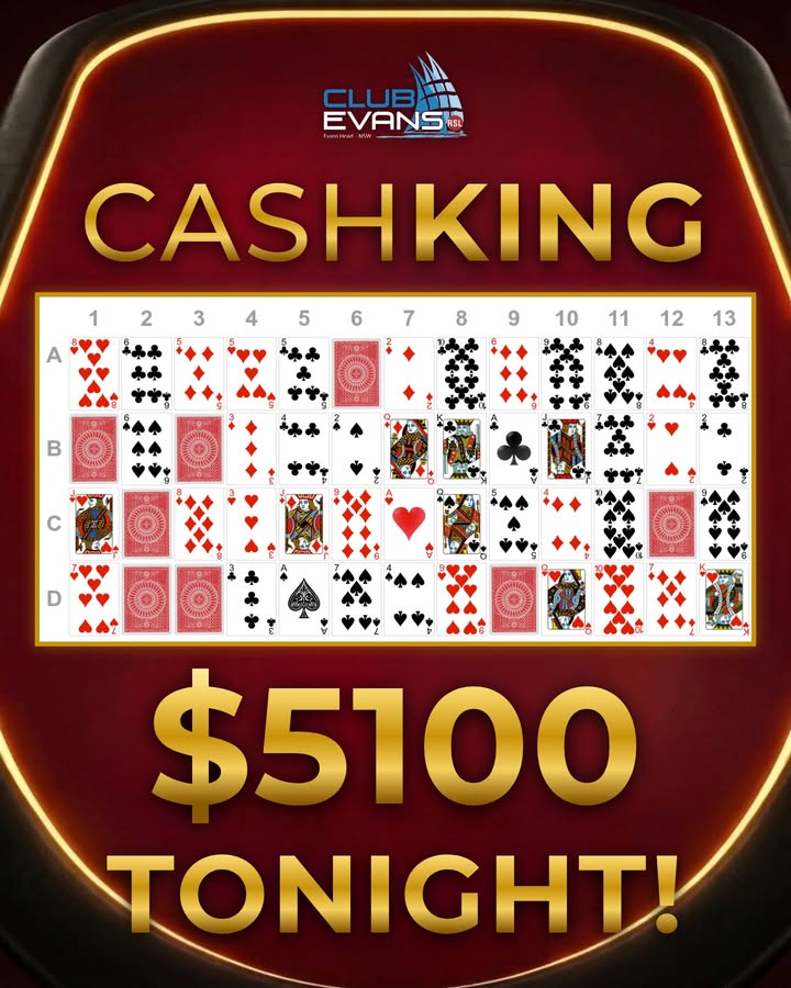Featured image for “$5,100 CashKing Jackpot Tonight at Club Evans RSL”