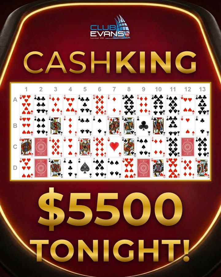 Featured image for “$5,500 CashKing Jackpot Tonight at Club Evans RSL”