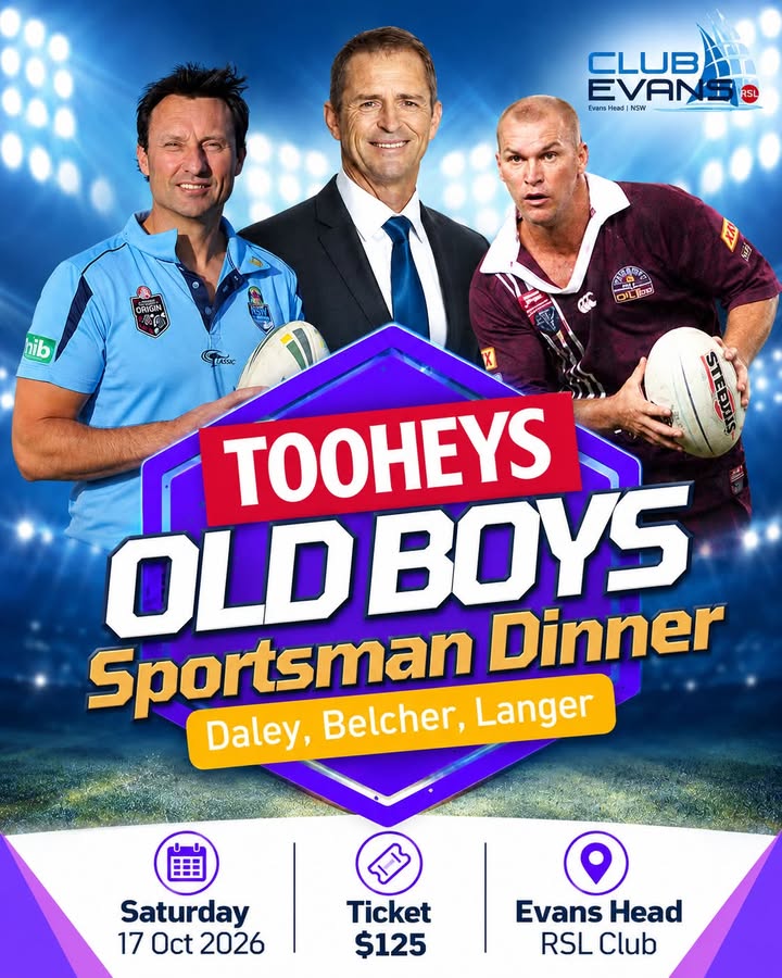 Featured image for “Sportsman Dinner at Club Evans RSL – Last Chance for Tickets”